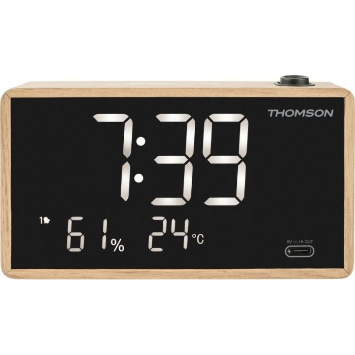 Thomson Radio Reloj Despertador con Proyeccion - Radio FM - Visualizacion Temperatura Interior - Angulo Proyeccion Ajustable - C