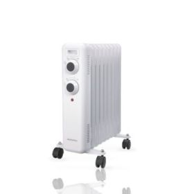 Daewoo DW9503 Radiador de Aceite - Potencia 2000W - 9 Elementos - Termostato Regulable - Ruedas - Asa de Transporte - Indicador