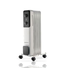 Daewoo DW9504 Radiador de Aceite - Potencia 1000W - 5 Elementos - Termostato Regulable - Ruedas - Asa de Transporte - Funcionami