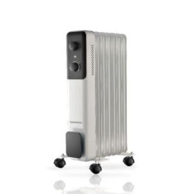 Daewoo DW9505 Radiador de Aceite - Potencia 1500W - 7 Elementos - Termostato Regulable - Ruedas - Asa de Transporte - Funcionami