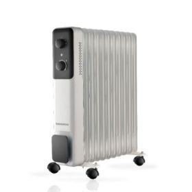 Daewoo DW9507 Radiador de Aceite - Potencia 2500W - 11 Elementos - Termostato Regulable - Ruedas - Asa de Transporte - Funcionam
