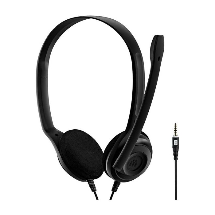 Epos PC 5 Chat Auriculares Estereo con Microfono - Jack 3.5mm - Cable de 2m - Color Negro