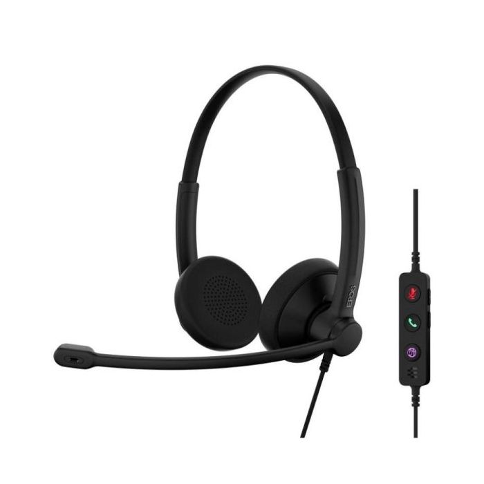 Epos Impact 100 UC USB Auricular Estereo con Microfono - Cancelacion de Ruido - Cable de 2m - USB-C,  USB-A - Color Negro