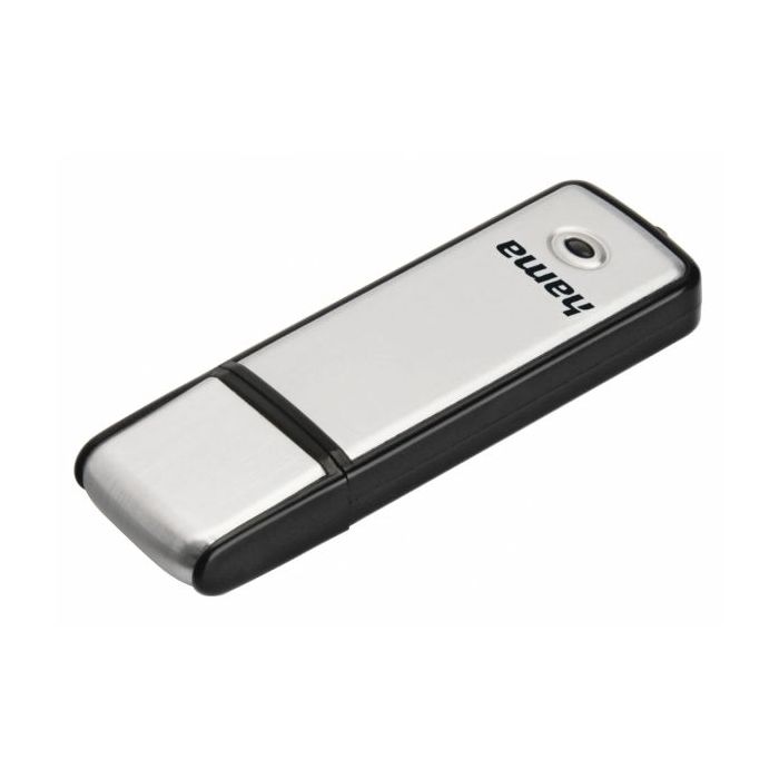 Hama Fancy Memoria Pendrive USB 2.0 con Tapa - 64GB de Capacidad - 10Mb/s de Transferencia - Aluminio Cepillado - Color Negro y