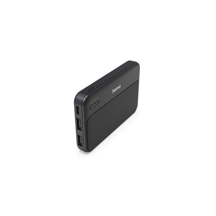 Hama Power Pack Pocket-5 Bateria Externa Powerbank 5000mAh - Polimero de Litio - USB-C - USB-A - Carga Rapida - 2 Conexiones de