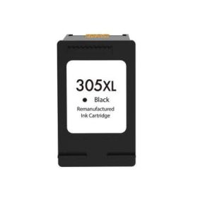 Remanufacturado HP 305XL Negro Cartucho de Tinta - Muestra Nivel de Tinta - Reemplaza 3YM62AE/3YM61AE (Chip reforzado contra act