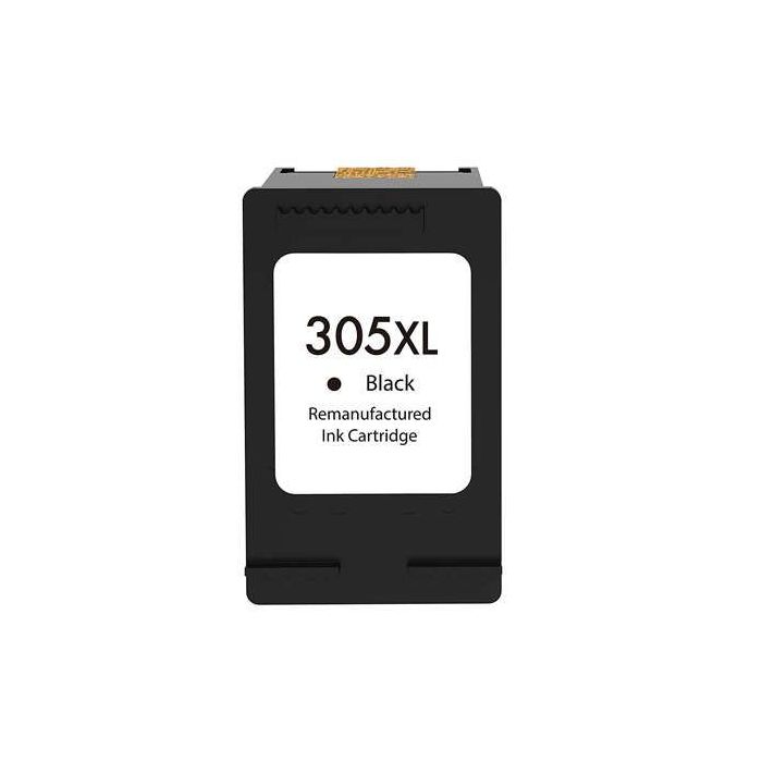 Remanufacturado HP 305XL Negro Cartucho de Tinta - Muestra Nivel de Tinta - Reemplaza 3YM62AE/3YM61AE (Chip reforzado contra act