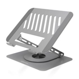 Aisens Soporte Sobremesa XL para Portatil / Tablet - Giratorio y Ajustable - Rotacion 360° - Plegable y Compacto - Antideslizant