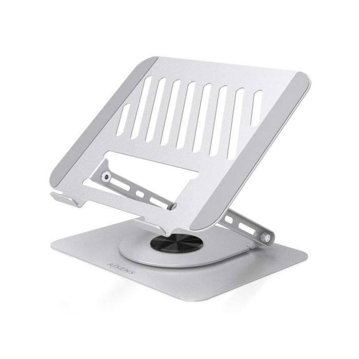Aisens Soporte Sobremesa XL para Portatil / Tablet - Giratorio y Ajustable - Rotacion 360° - Plegable y Compacto - Antideslizant