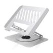 Aisens Soporte Sobremesa XL para Portatil / Tablet - Giratorio y Ajustable - Rotacion 360° - Plegable y Compacto - Antideslizant