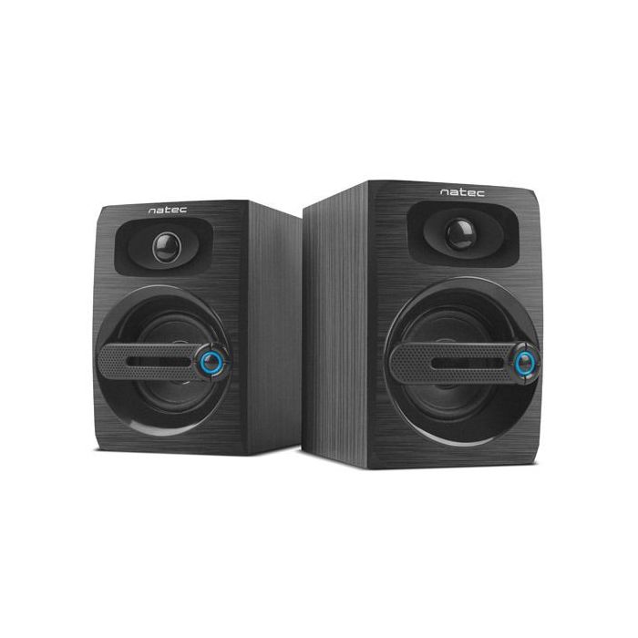 Natec Cougar Altavoces para PC 2.0 - 6W RMS - Bass Reflex - Alimentacion por USB - Color Negro