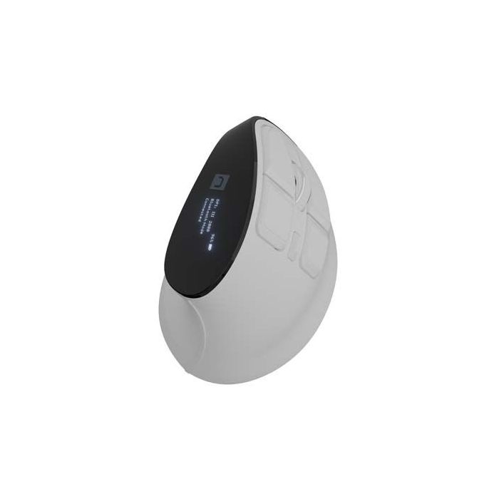 Natec Euphonie Pro Raton Optico Vertical Inalambrico - 2.400 dpi - Bluetooth + 2,4Ghz - 9 Botones - Color Blanco