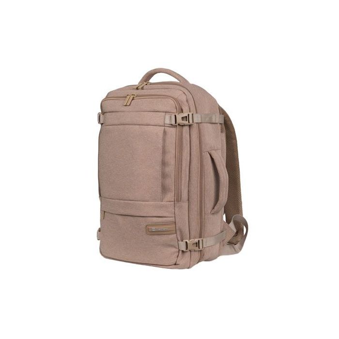 Natec Camel Lite Mochila de Viaje 2 en 1 para Portatiles de 15.6  - Equipaje de Mano de 19 Litros - Color Beige