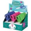 Plus Expositor con 24 Tijeras Escolares 14.5cm - Punta Redondeada - Ergonomicas - Colores Surtidos