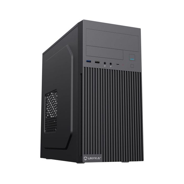 Unykach Aero C260 Caja MicroATX - Fuente de Alimentacion 500W Incluida - Soporte para 5,25  3.5  y 2.5  - USB-A 2.0/3.2 / tipo C