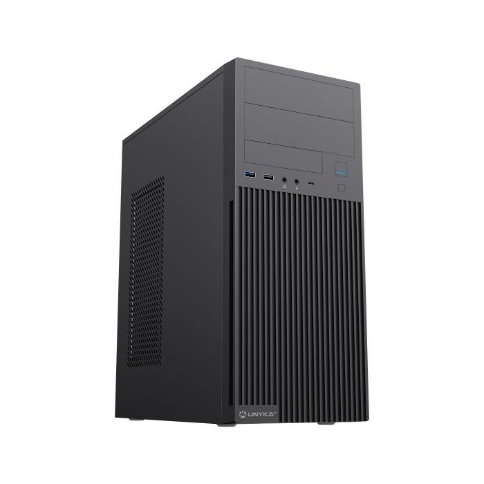 Unykach Aero C360 Caja ATX - Fuente de Alimentacion 500W Incluida - Soporte para 5,25  3.5  y 2.5  - USB-A 2.0/3.2 / tipo C y Au