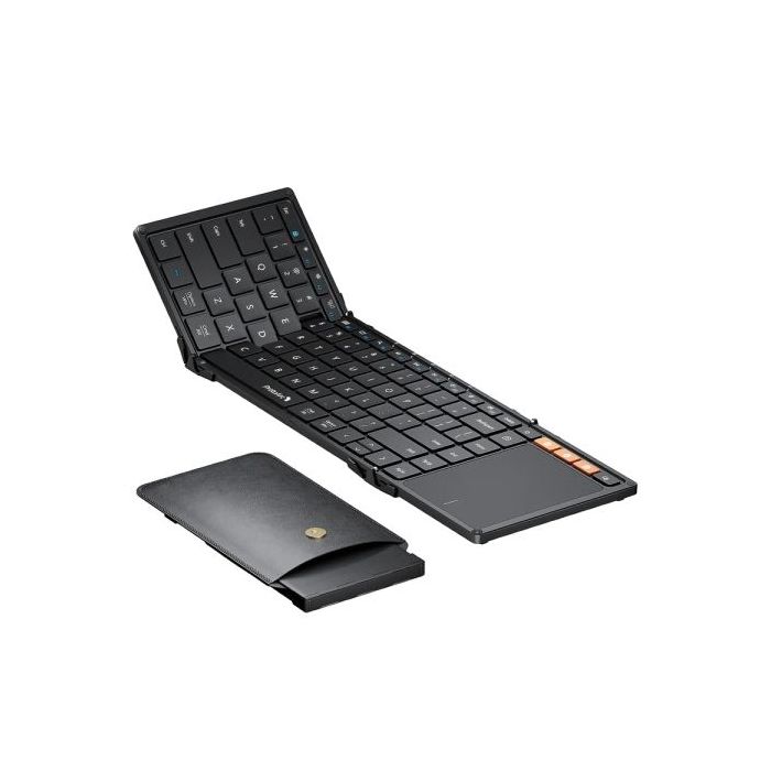 ProtoArc XK01-TP Teclado Portatil Plegable en Triptico - Bluetooth -  Con Touchpad - Conexion de hasta 3 Dispositivos - Color Ne