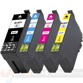 Epson T2716 (27XL)Pack Ahorro 4 Cartuchos de Tinta Genéricos: T2711+T2712+T2713+T2714