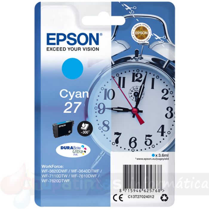 Epson T2702 (27) Cian Cartucho de Tinta Original - C13T27024012-1