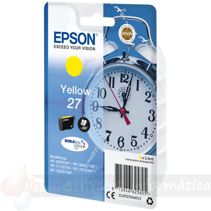 Epson T2704 (27) Amarillo Cartucho de Tinta Original - C13T27044012-2