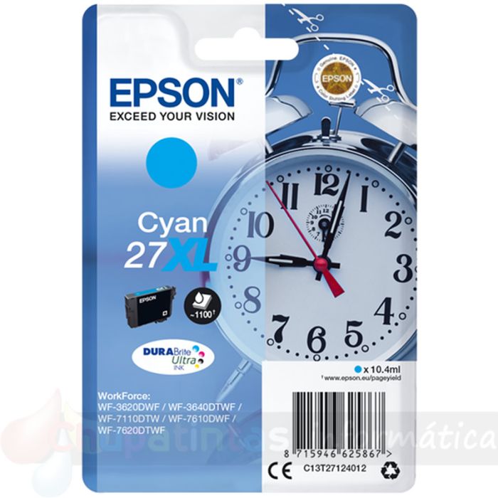 Epson T2712 (27XL) Cian Cartucho de Tinta Original - C13T27124012-1