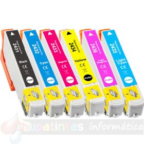 Epson 24XL Pack Ahorro 6 Cartuchos de Tinta Genéricos: T2431/T2432/T2433/T2434/T2435/T2436