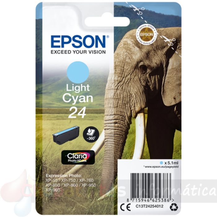 Epson T2425 (24) Cian Light Cartucho de Tinta Original - C13T24254012
