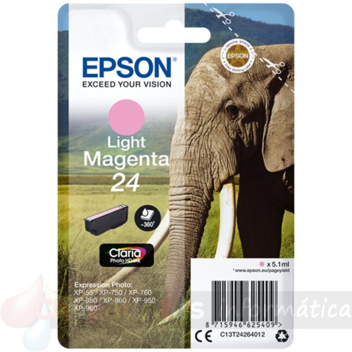 Epson T2426 (24) Magenta Light Cartucho de Tinta Original - C13T24264012