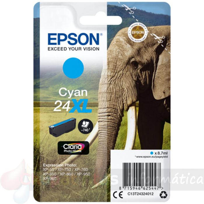 Epson T2432 (24XL) Cian Cartucho de Tinta Original - C13T24324012