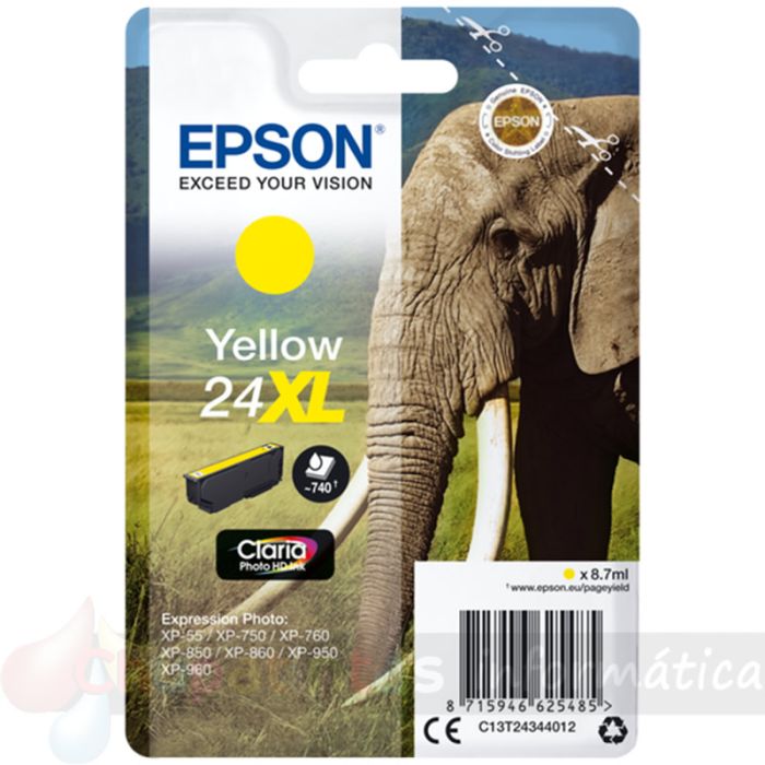 Epson T2434 (24XL) Amarillo Cartucho de Tinta Original - C13T24344012