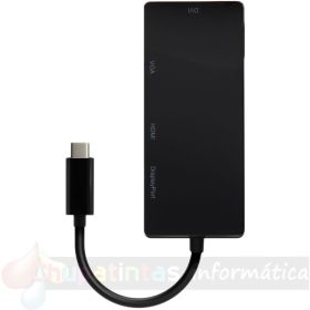 Aisens Conversor USB-C a DP/DVI/HDMI/VGA - USB-C/M-DP/H-DVI/H-HDMI/H-VGA/H - 15cm - Color Negro-1