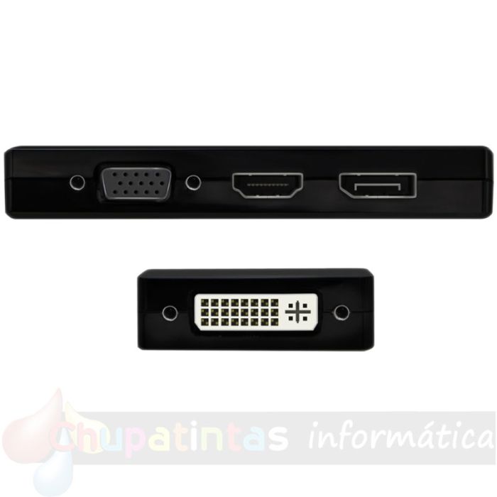 Aisens Conversor USB-C a DP/DVI/HDMI/VGA - USB-C/M-DP/H-DVI/H-HDMI/H-VGA/H - 15cm - Color Negro-2