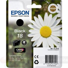 Epson T1801 (18) Negro Cartucho de Tinta Original - C13T18014012