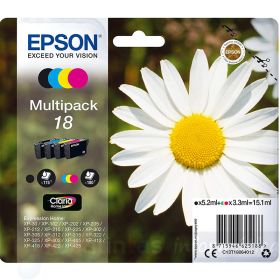 Epson T1806 (18) Pack de 4 Cartuchos de Tinta Originales - C13T18064012