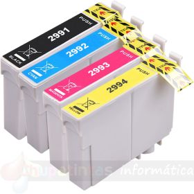 Epson 29XL Pack de 4 Cartuchos de Tinta Genéricos: T2991/T2992/T2993/T2994