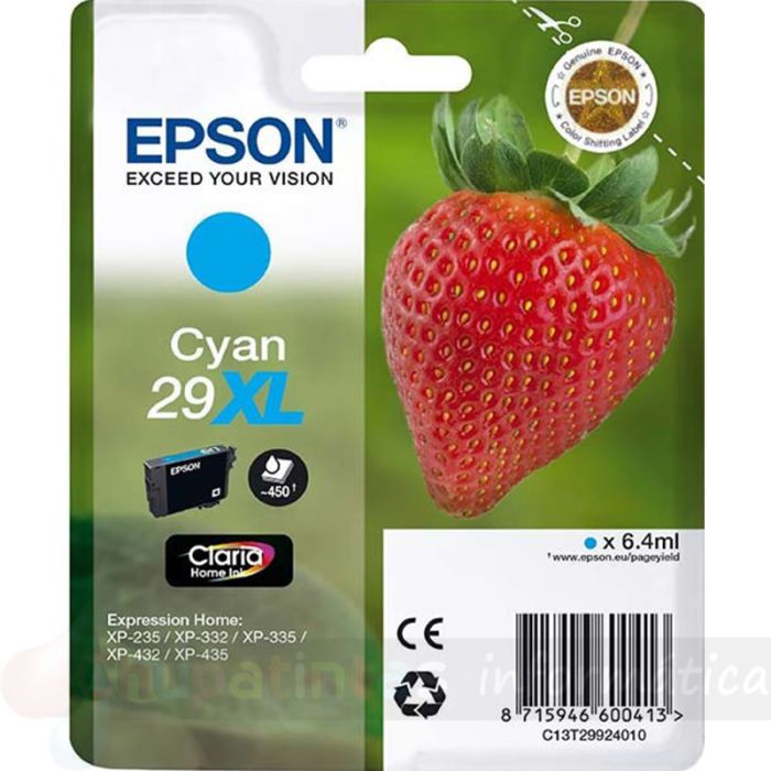 Epson T2992 (29XL) Cian Cartucho de Tinta Original - C13T29924012