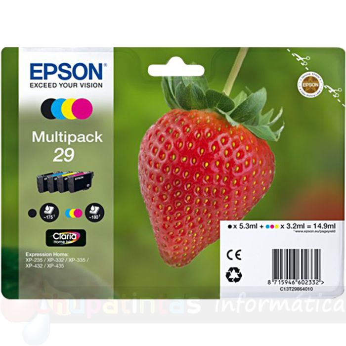 Epson T2986 (29) Pack de 4 Cartuchos de Tinta Originales - C13T29864012