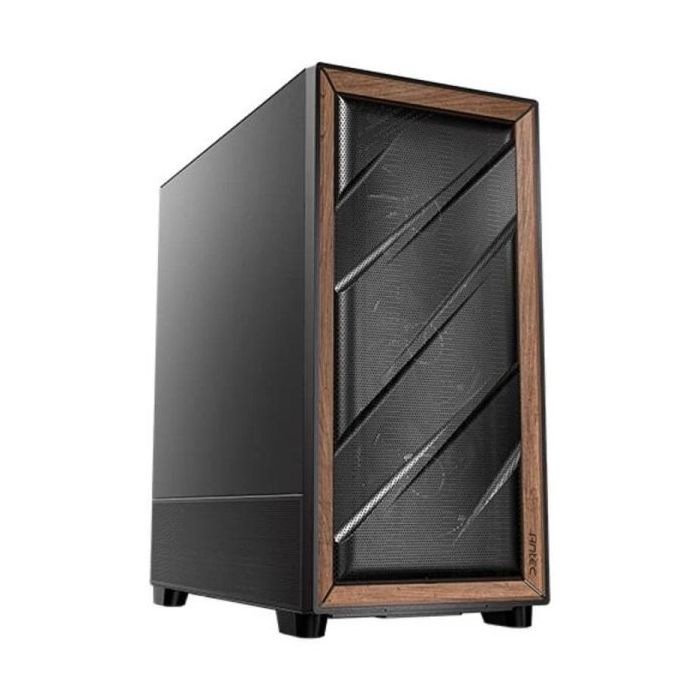 Antec Flux Caja E-ATX - Cristal Lateral Templado - 1 x USB C, 2 x USB-A 3.0 - 1 x Audio + Micro - 5 Ventiladores - Color Negro