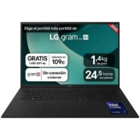 LG Gram 17Z90TL-G.AU88BN Portatil 17  Intel Core Ultra 7 258V - 32GB DDR5 - 1TB SSD - Windows 11 Home - Color Negro - Teclado QW