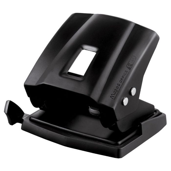 Maped Essentials Metal E-4034 Perforadora de Sobremesa - 2 Agujeros - Regleta Multi-Formatos - Hasta 35 Hojas a la vez - Color N