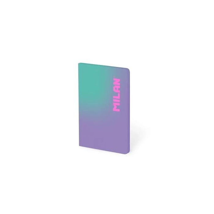Milan Sunset Libreta Encolada Formato A6 Cuadricula 5x5 - 48 Hojas de 95 gr/m2 - Microperforado - Tapa Blanda - Color Morado/Tur