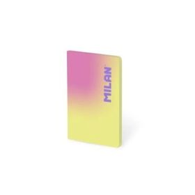 Milan Sunset Libreta Encolada Formato A6 Cuadricula 5x5 - 48 Hojas de 95 gr/m2 - Microperforado - Tapa Blanda - Color Amarillo/R