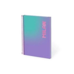 Milan Sunset Cuaderno Espiral Formato A5 Pautado 1 Linea - 90 Hojas de 95 gr/m2 - Microperforado, 2 Taladros - 3 Bandas de Color
