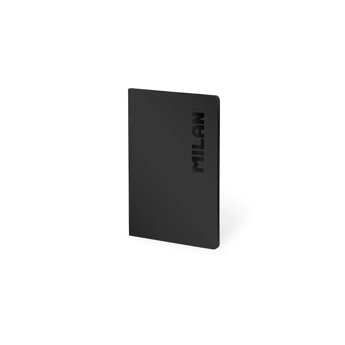 Milan Shadow Libreta Encolada Formato A5 Pautado 1 Linea - 48 Hojas de 95 gr/m2 - Microperforado - Tapa Blanda - Color Negro