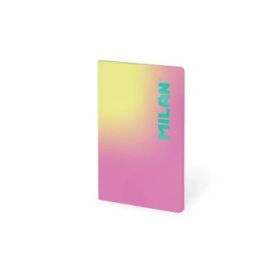 Milan Sunset Libreta Encolada Formato A5 Pautado 1 Linea - 48 Hojas de 95 gr/m2 - Microperforado - Tapa Blanda - Color Rosa/Amar