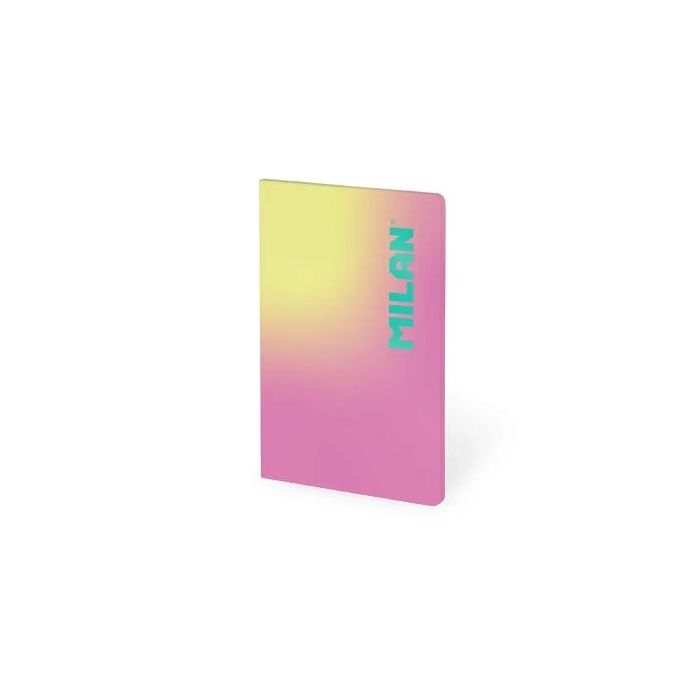 Milan Sunset Libreta Encolada Formato A5 Pautado 1 Linea - 48 Hojas de 95 gr/m2 - Microperforado - Tapa Blanda - Color Rosa/Amar