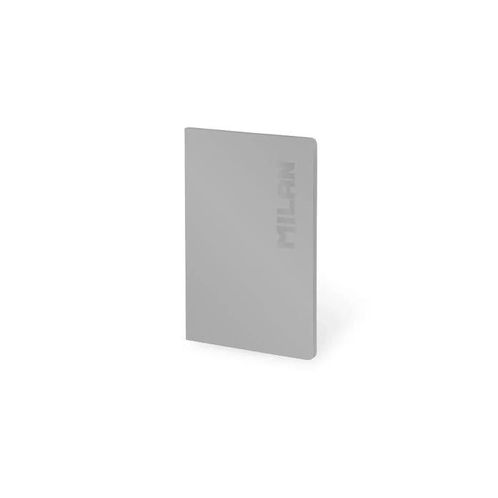 Milan Shadow Libreta Encolada Formato A5 Cuadricula 5x5 - 48 Hojas de 95 gr/m2 - Microperforado - Tapa Blanda - Color Gris