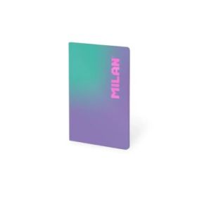 Milan Sunset Libreta Encolada Formato A5 Cuadricula 5x5 - 48 Hojas de 95 gr/m2 - Microperforado - Tapa Blanda - Color Lila/Turqu