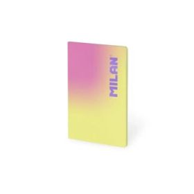 Milan Sunset Libreta Encolada Formato A5 Cuadricula 5x5 - 48 Hojas de 95 gr/m2 - Microperforado - Tapa Blanda - Color Amarillo/R