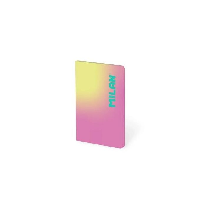 Milan Sunset Libreta Encolada Formato A6 Pautado 1 Linea - 48 Hojas de 95 gr/m2 - Microperforado - Tapa Blanda - Color Rosa/Amar